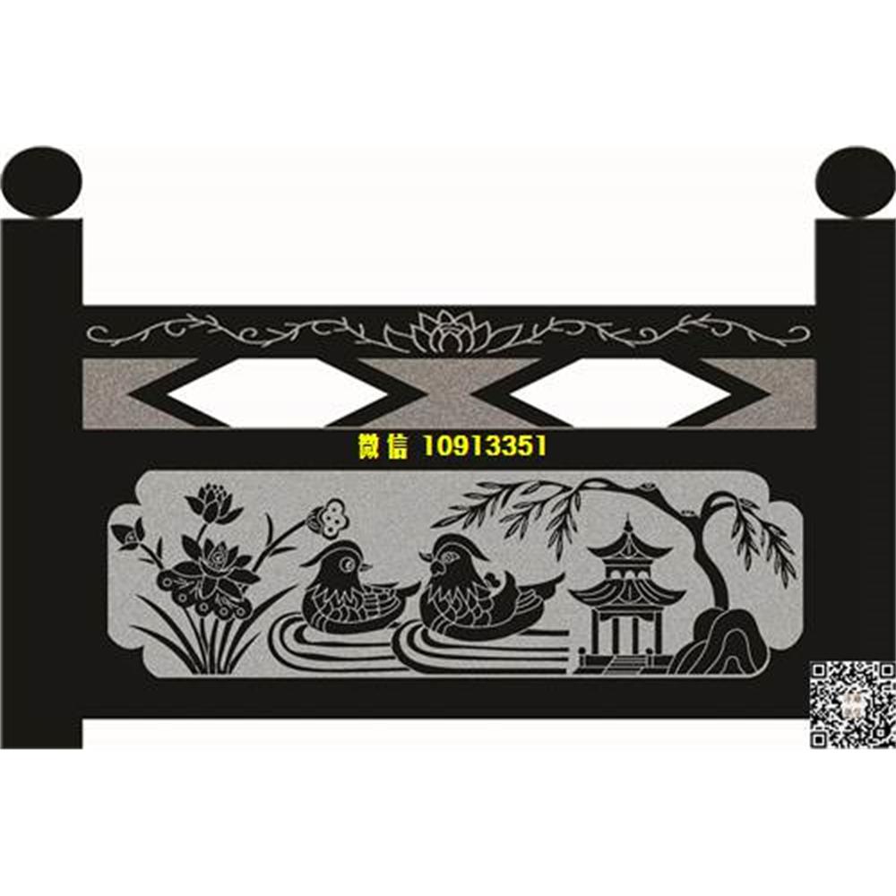 精雕图191荷花鸳鸯栏板精雕图线雕图线条图单线铣底图_电脑雕刻plt文泰矢量图精雕图浮雕图